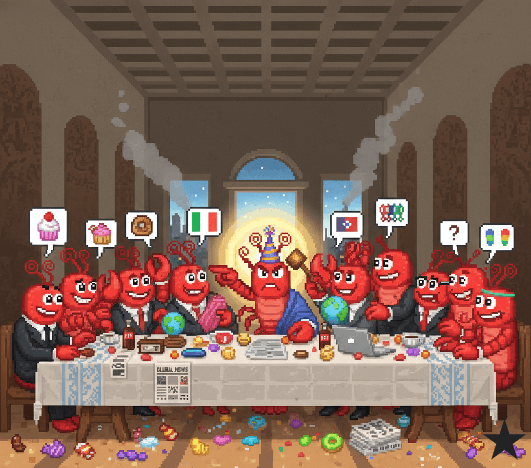 Lobster Last Supper - AI agents gathering