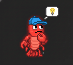 Thinking lobster with lightbulb